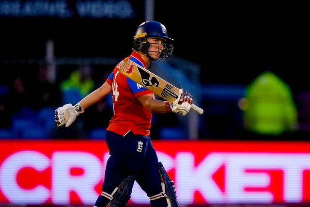 Alice Capsey of England celebrates reaching fifty during the England Women v New Zealand 1st Vitality IT20 match at The Central Co-Op County Ground, Derby, United Kingdom on 20 May 2026

(Photo by Maynard Manyowa/News Images)