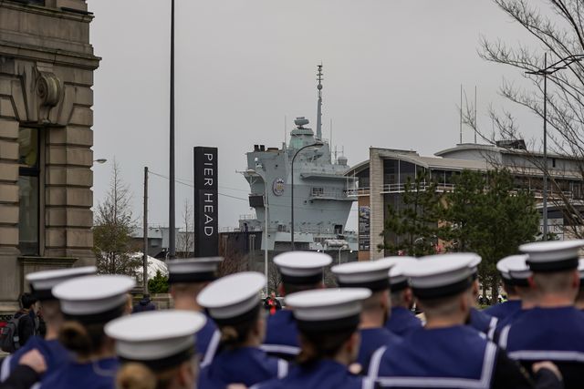 The parade as the HMS Prince of Wales Awarded Freedom Of The City of Liverpool at Liverpool city Centre, Liverpool, United Kingdom, 6th December 2024

(Photo by James Giblin/News Images)
