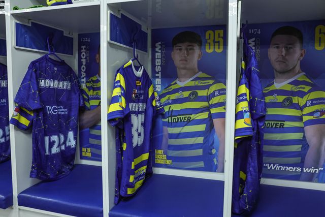The match shirt of Lachlan Webster of Warrington Wolves who makes his debut during the Betfred Challenge Cup round 4 match Goole Vikings vs Warrington Wolves at The Halliwell Jones Stadium, Warrington, United Kingdom on 14 March 2026

(Photo by Mark Cosgrove/News Images)