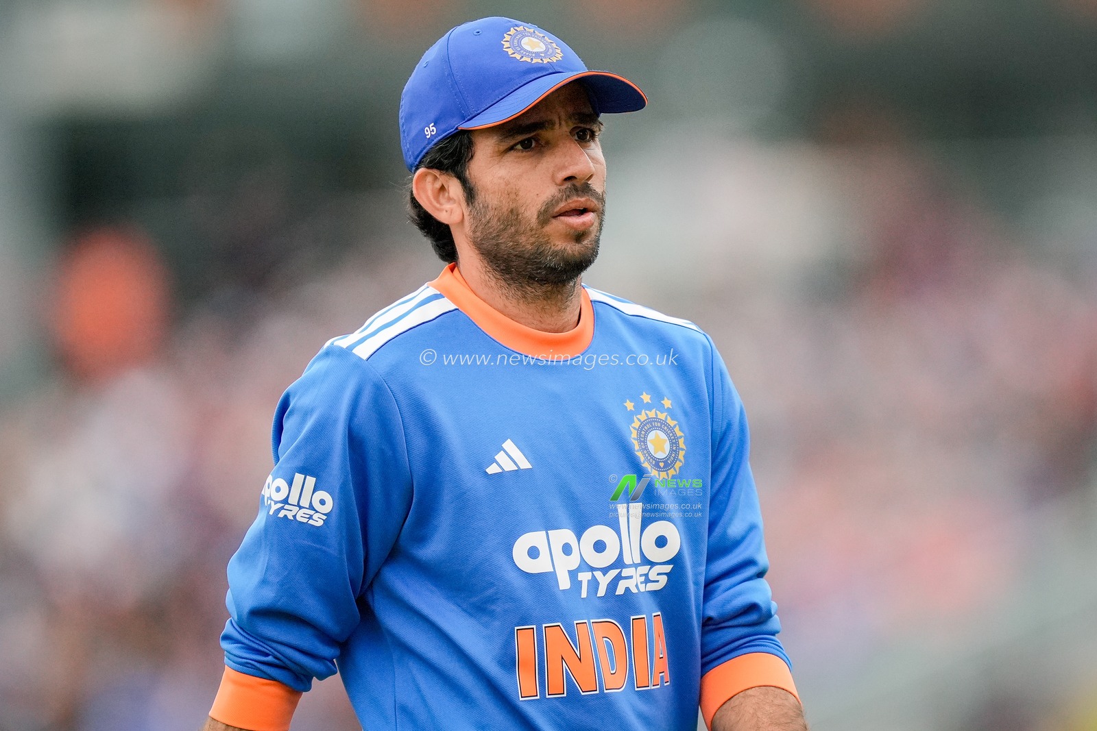 Tilak Varma of India during the Second Vitality T20 International match England vs India at Old Trafford, Manchester, United Kingdom on 04 July 2026

(Photo by Maynard Manyowa/News Images)
