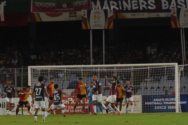 Apuia of Mohun Bagan Giant  during the 135th Durand Cup final against Mohun Bagan Super Giant at the Vivekananda Yuba Bharati Krirangan in Kolkata, India, August 23, 2026. Photo by Debajyoti Chakraborty.(Photo: Debajyoti Chakraborty/News Images)