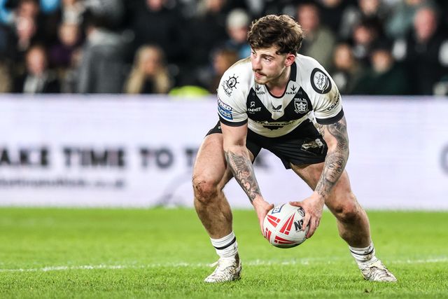 Amir Bourouh of Hull FC in action during the Betfred Super League round 1 match Hull FC vs Bradford Bulls at MKM Stadium, Hull, United Kingdom on 14 February 2026

(Photo by Alfie Cosgrove/News Images)