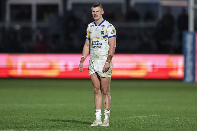 Ash Handley of Leeds Rhinos during the Betfred Challenge Cup round 4 match Wakefield Trinity vs Leeds Rhinos at DIY Kitchens Stadium, Wakefield, United Kingdom on 13 March 2026

(Photo by Mark Cosgrove/News Images)