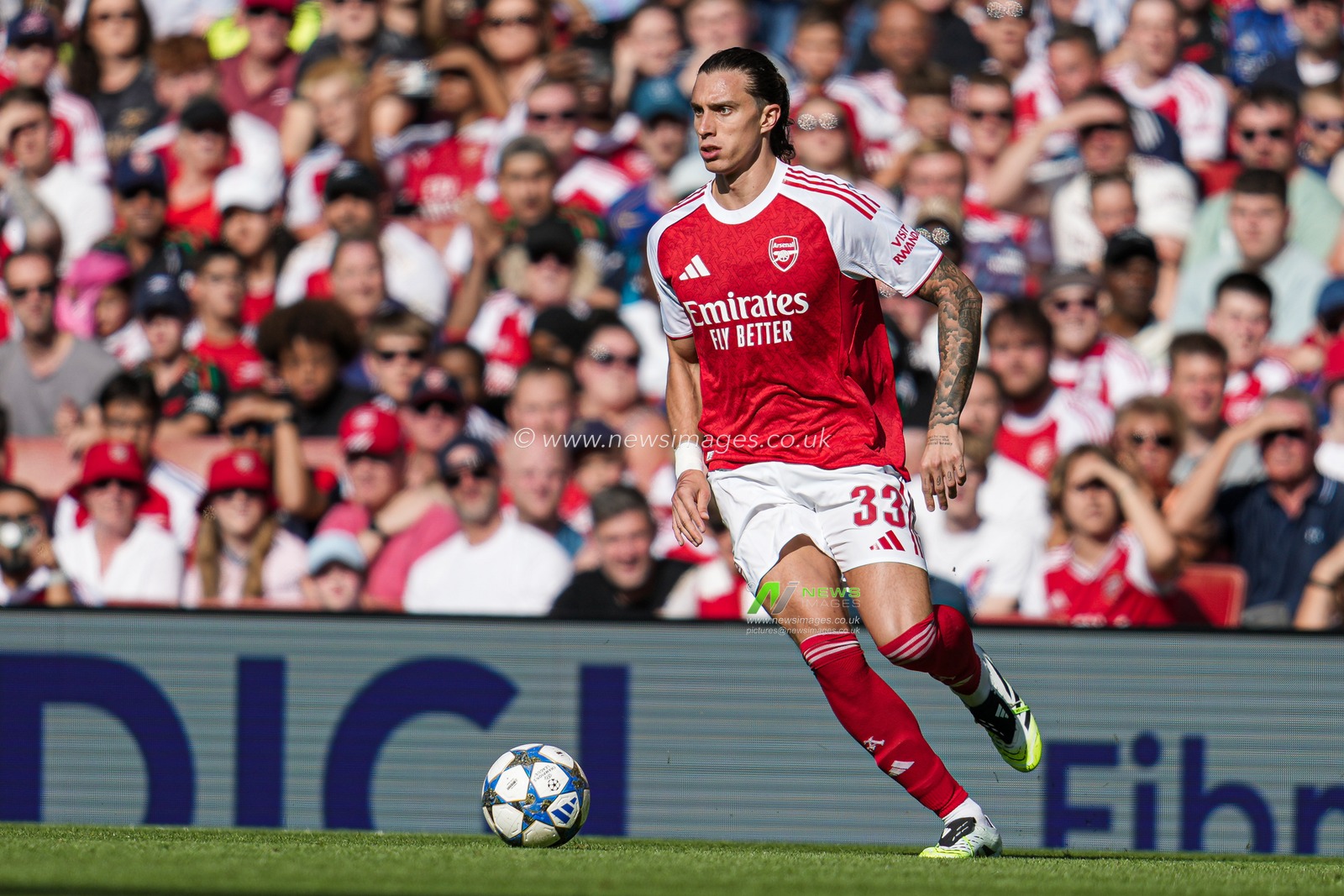 Riccardo Calafiori of Arsenal during the Pre-season friendly match Arsenal vs Athletic Bilbao at Emirates Stadium, London, United Kingdom, 9th August 2025

(Photo by Harvey Murphy/News Images)