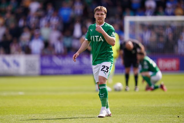 Ben Osborn of Stockport County during the Sky Bet League One Playoffs Semi-Final match Stevenage vs Stockport County at Lamex Stadium, Stevenage, United Kingdom on 09 May 2026

(Photo by Harvey Murphy/News Images)