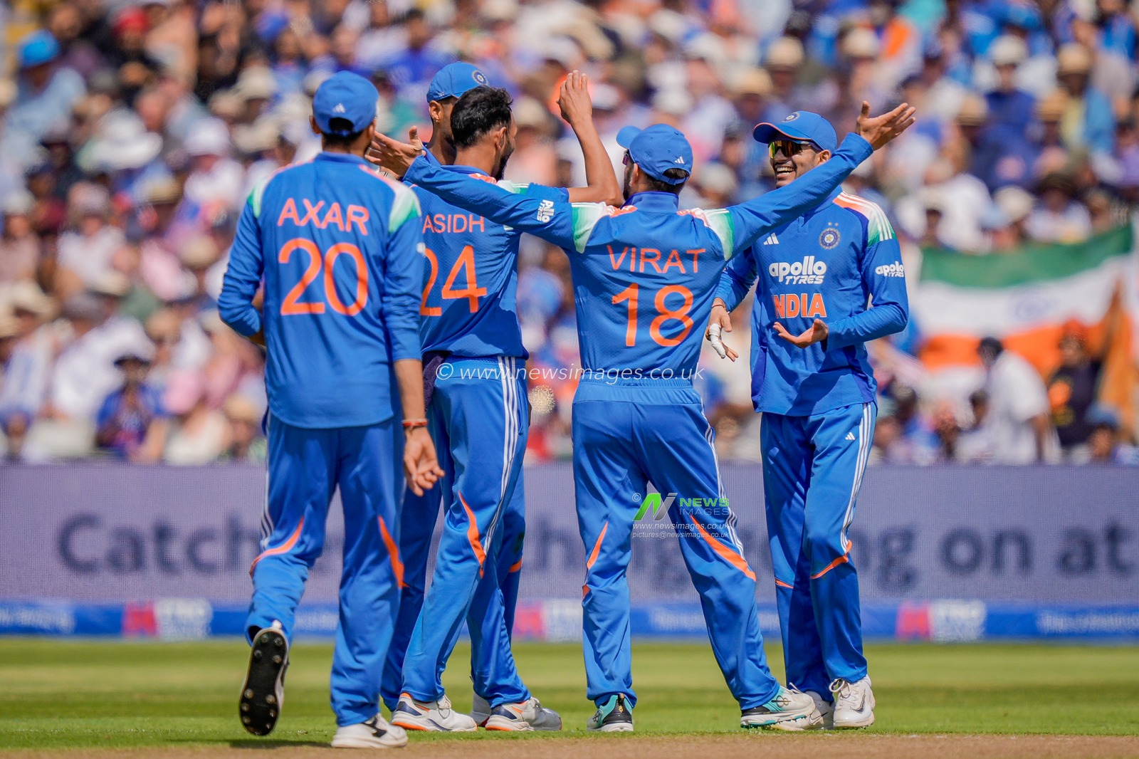 Prasidh Krishna of India celebrates the wicket of Jos Buttler of England during the 1st Metro Bank ODI match England vs India at Edgbaston, Birmingham, United Kingdom on 14 July 2026

(Photo by Maynard Manyowa/News Images)