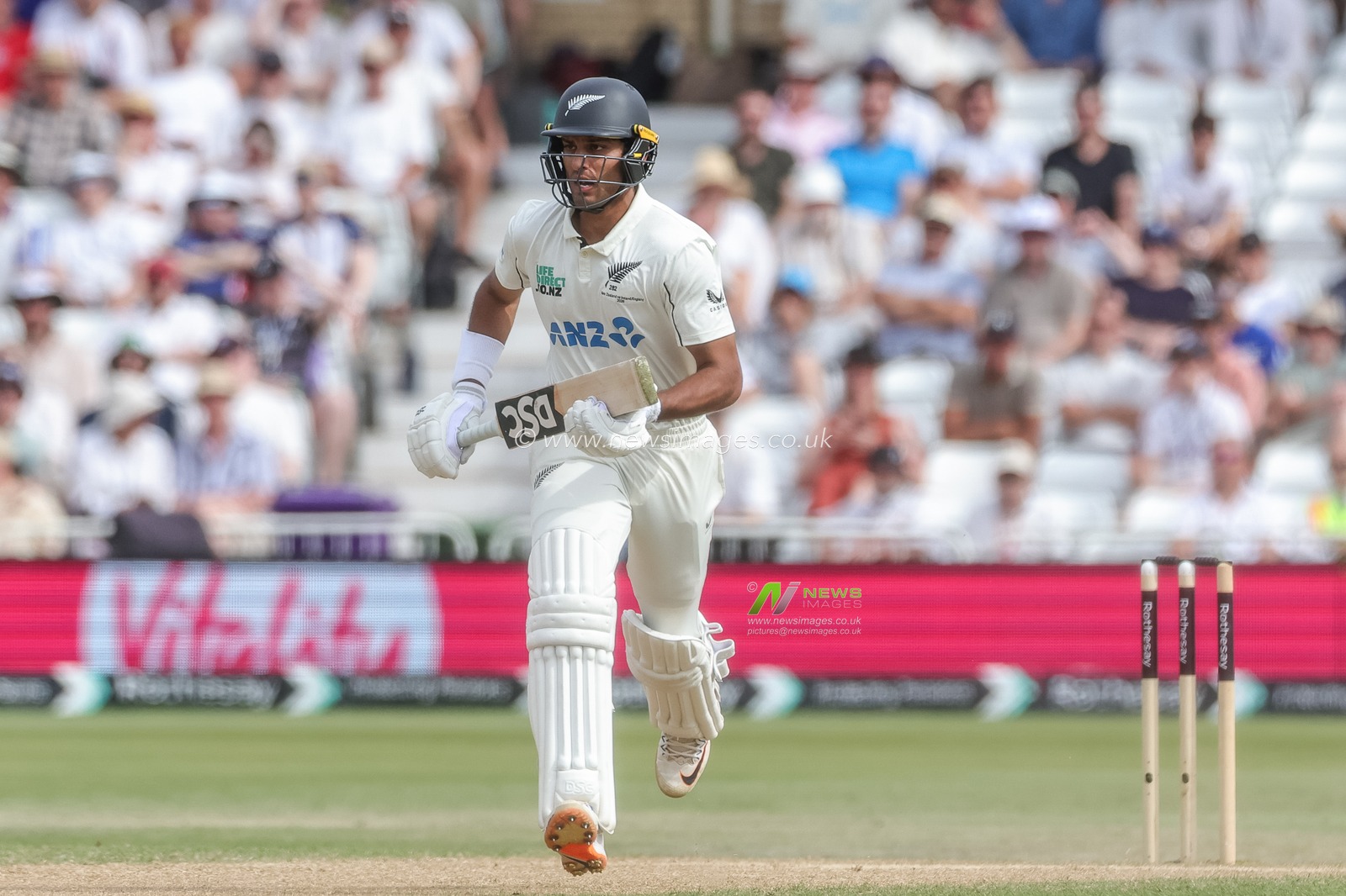 Rachin Ravindra of New Zealand makes one run during the 3rd Rothesay Test Match Day 3 match England vs New Zealand at Trent Bridge, Nottingham, United Kingdom on 27 June 2026

(Photo by Mark Cosgrove/News Images)