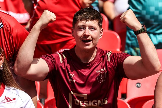 Hull KR fans during the Betfred Challenge Cup Final match Wigan Warriors vs Hull KR at Wembley Stadium, London, United Kingdom on 30 May 2026

(Photo by Alfie Cosgrove/News Images)