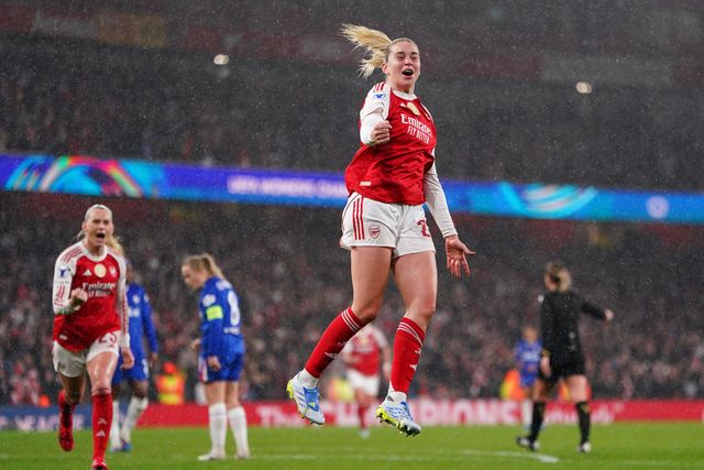 Alessia Russo of Arsenal celebrates goal during the UEFA Women's Champions League Quarter-finals match Arsenal vs Chelsea at Arsenal Stadium, London, United Kingdom on 24 March 2026

(Photo by Harvey Murphy/News Images)