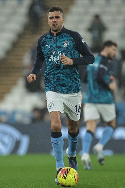 Rodrigo of Manchester City in the pregame warmup session during the Premier League match Manchester City vs Newcastle Untied at Etihad Stadium, Manchester, United Kingdom on 21 February 2026

(Photo by Mark Cosgrove/News Images)