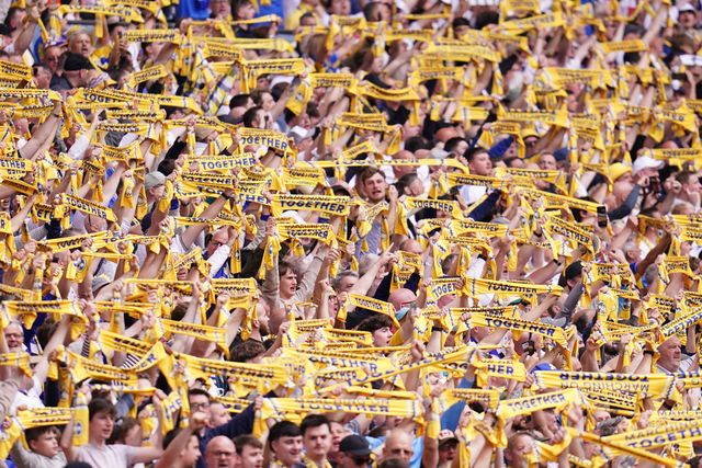 Leeds fans during the Emirates FA Cup Semi-Final match Chelsea vs Leeds United at Wembley Stadium, London, United Kingdom on 26 April 2026

(Photo by Harvey Murphy/News Images)