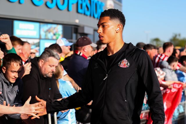 Jobe Bellingham of Sunderland arrives ahead of the Sky Bet Championship Palyoff Semi-final match Coventry City vs Sunderland at Coventry Building Society Arena, Coventry, United Kingdom, 9th May 2025

(Photo by Gareth Evans/News Images)