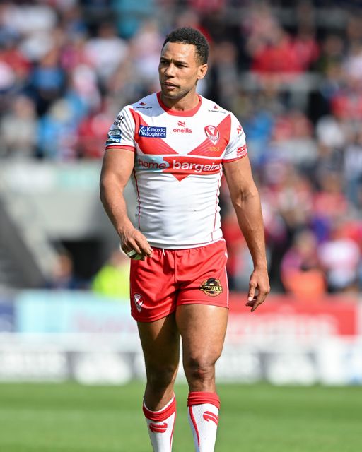 Moses Mbye of St. Helens during the Betfred Super League Round 23 match St Helens vs Hull KR at Totally Wicked Stadium, St Helens, United Kingdom, 24th August 2024

(Photo by Cody Froggatt/News Images)