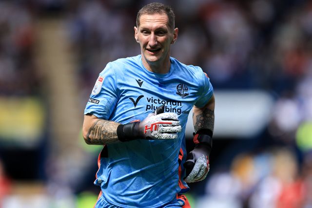 Bolton Wanderers goalkeeper Jack Bonham during the Sky Bet Championship match Bolton Wanderers vs Preston North End at Toughsheet Community Stadium, Bolton, United Kingdom on 15 August 2026

(Photo by Jorge Horsted/News Images)