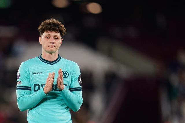Ladislav Krejci of Wolverhampton Wanderers at full time during the Premier League match West Ham United vs Wolverhampton Wanderers at London Stadium, London, United Kingdom on 10 April 2026

(Photo by Harvey Murphy/News Images)
