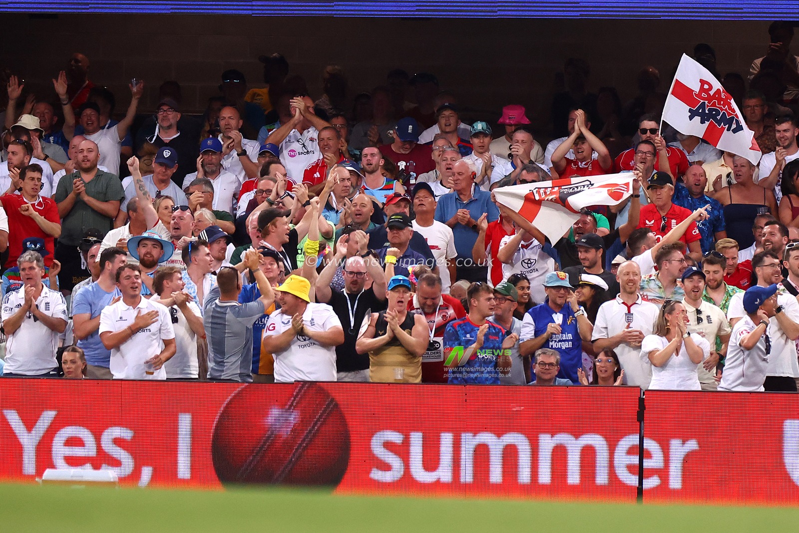 The Barmy Army are seen during Day 3 of the Second Test in the NRMA Insurance Ashes Series Australia vs England at The Gabba, Brisbane Cricket Ground, Brisbane, Australia, 6th December 2025

(Photo by Patrick Hoelscher/News Images)

*** GER AUT SUI OUT ***