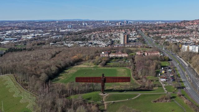 A sunny spring afternoon at The Angel of the North and the A1 at The Angel of the North, Gateshead, United Kingdom on 07 March 2026

(Photo by Mark Cosgrove/News Images)