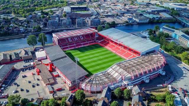 A general view of the pitch and stands during the Carabao Cup round 2 match Nottingham Forest vs Leeds Rhinos at City Ground, Nottingham, United Kingdom on 25 August 2026

(Photo by Maynard Manyowa/News Images)