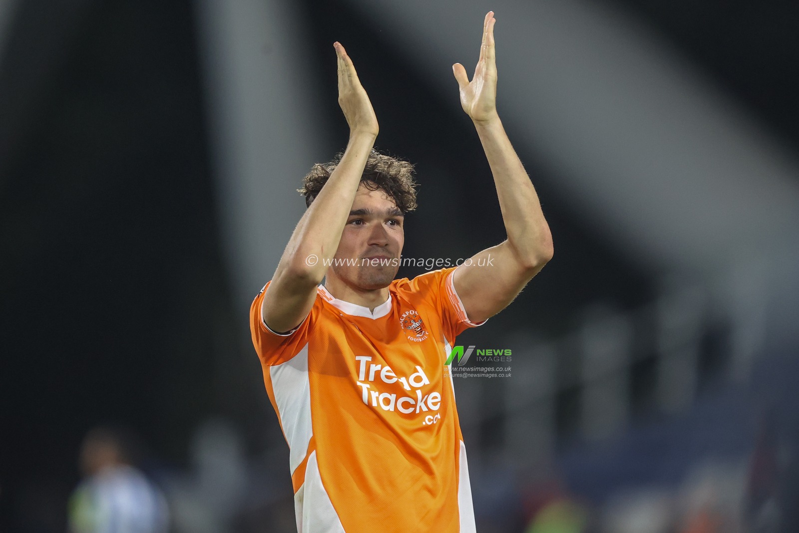 Kyle Joseph of Blackpool applauds the away fans after the game during the Sky Bet League 1 match Huddersfield Town vs Blackpool at John Smith's Stadium, Huddersfield, United Kingdom, 24th September 2024

(Photo by Alfie Cosgrove/News Images)