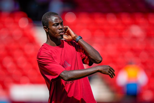 Lamin Sillah of Nottingham Forest inspects the pitch prior to kick off during the Premier League match Nottingham Forest vs Bournemouth at City Ground, Nottingham, United Kingdom on 24 May 2026

(Photo by Maynard Manyowa/News Images)