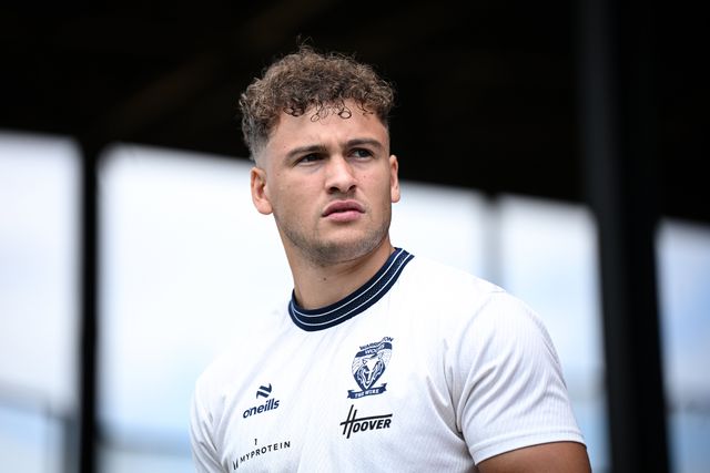 Cai Taylor-Wray of Warrington Wolves looks on prior to the Betfred Super League round 21 match Castleford Tigers vs Warrington Wolves at OneBore Stadium, Castleford, Untied Kingdom on 01 August 2026

(Photo by Ben Roberts/News Images)
