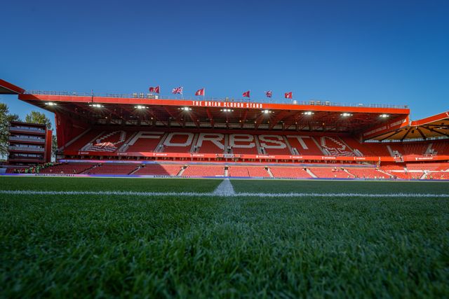 A general view of the pitch and stands during the Carabao Cup round 2 match Nottingham Forest vs Leeds Rhinos at City Ground, Nottingham, United Kingdom on 25 August 2026

(Photo by Maynard Manyowa/News Images)