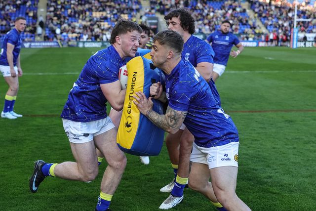 Sam Powell of Warrington Wolves in the pre-game warm up during the Betfred Super League round 9 match Warrington Wolves vs Wigan Warriors at The Halliwell Jones Stadium, Warrington, United Kingdom on 24 April 2026

(Photo by Mark Cosgrove/News Images)