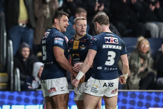 Ryan Hall of Leeds Rhinos goes over for a try during the Betfred Super League Round 2 match Leeds Rhinos vs York Knights at AMT Headingley Stadium, Leeds, United Kingdom on 20 February 2026

(Photo by Mark Cosgrove/News Images)