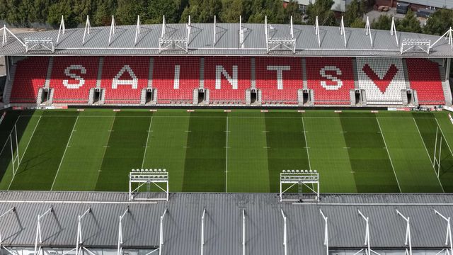 A general view of The Totally Wicked Stadium from the air during the Betfred Super League Round 25 match St Helens vs Wigan Warriors at Totally Wicked Stadium, St Helens, United Kingdom, 5th September 2025

(Photo by Mark Cosgrove/News Images)