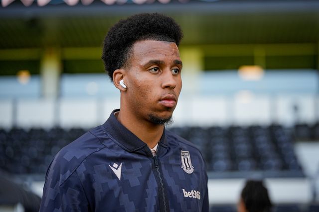 Pijus Otegbayo of Stoke City arrives at the stadium prior to kick off during the Sky Bet Championship match Derby County vs Stoke City at Pride Park Stadium, Derby, United Kingdom on 06 April 2026

(Photo by Maynard Manyowa/News Images)