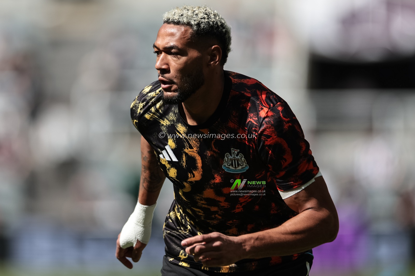 Joelinton of Newcastle United in the pregame warmup session during the Premier League match Newcastle Untied vs Brighton & Hove Albion at St. James's Park, Newcastle, United Kingdom on 02 May 2026

(Photo by Mark Cosgrove/News Images)
