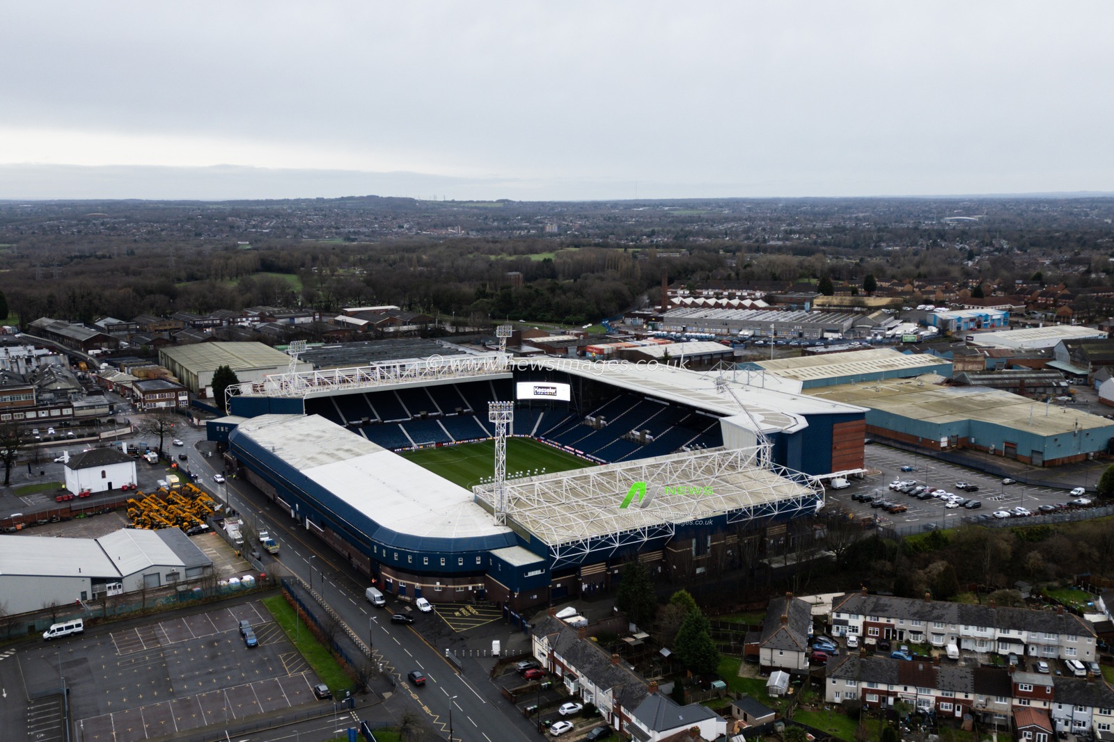 An aerial view of The Hawthorns ahead of the Sky Bet Championship match West Bromwich Albion vs Preston North End at The Hawthorns, West Bromwich, United Kingdom, 1st January 2025

(Photo by Gareth Evans/News Images)