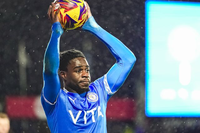 Stockport County MidfielderJay Mingi during the Sky Bet League 1 match Stockport County vs Exeter City at Edgeley Park Stadium, Stockport, United Kingdom, 7th December 2024

(Photo by James Giblin/News Images)