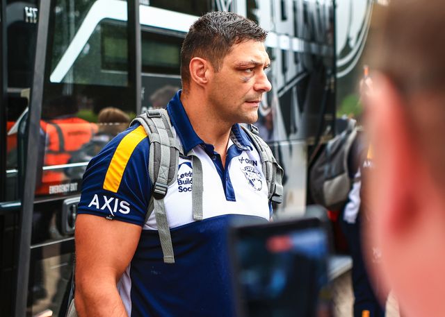 Ryan Hall  of Leeds Rhinos arrives during the Betfred Super League Round 24 match Hull FC vs Leeds Rhinos at MKM Stadium, Hull, United Kingdom, 30th August 2025

(Photo by Richard Bierton/News Images)
