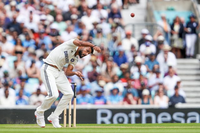 Akash Deep of India bowls during the 5th Rothesay Test Match day 4 England vs India at The Kia Oval, London, United Kingdom, 3rd August 2025

(Photo by Izzy Poles/News Images)