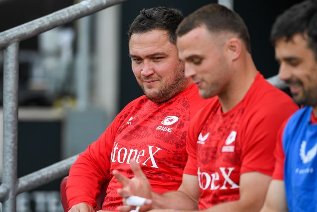 Jamie George of Saracens and Ben Earl of Saracens before the Gallagher PREM match Bristol Bears vs Saracens at Ashton Gate, Bristol, United Kingdom on 09 May 2026

(Photo by Alex Williamson/News Images)