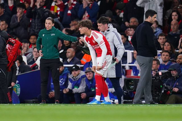 Max Dowman of Arsenal comes on during the UEFA Champions League Quarter Finals match Arsenal vs Sporting CP at Arsenal stadium, London, United Kingdom on 15 April 2026

(Photo by Harvey Murphy/News Images)
