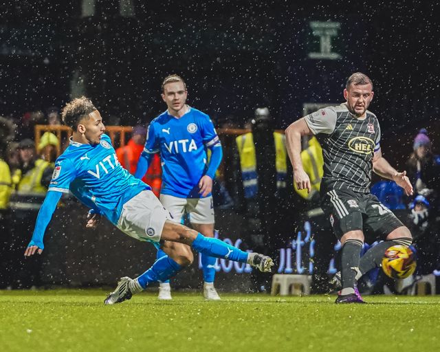 Stockport County Forward Kyle Wootton during the Sky Bet League 1 match Stockport County vs Exeter City at Edgeley Park Stadium, Stockport, United Kingdom, 7th December 2024

(Photo by James Giblin/News Images)