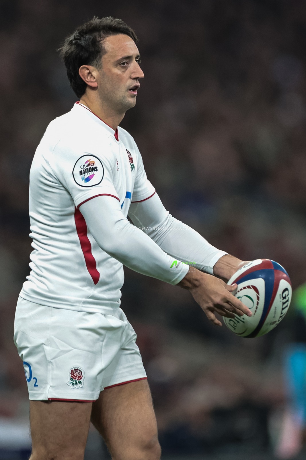 Alex Mitchell of England during the Quilter Nations Series 2025 match England vs Fiji at Allianz Stadium, Twickenham, United Kingdom, 8th November 2025

(Photo by Mark Cosgrove/News Images)

*** GER AUT SUI OUT ***
