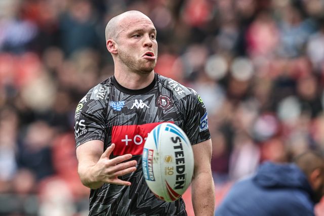 Liam Marshall of Wigan Warriors in the pre-game warm up during the Betfred Super League round 7 match St Helens vs Wigan Warriors at The BrewDog Stadium, St Helens, United Kingdom on 03 April 2026

(Photo by Alfie Cosgrove/News Images)
