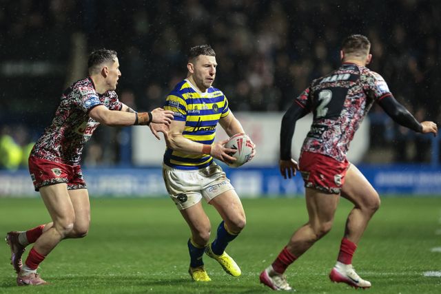 George Williams of Warrington Wolves during the Pre Season match Warrington Wolves vs Leigh Leopards at Halliwell Jones Stadium, Warrington, United Kingdom, 30th January 2026

(Photo by Mark Cosgrove/News Images)