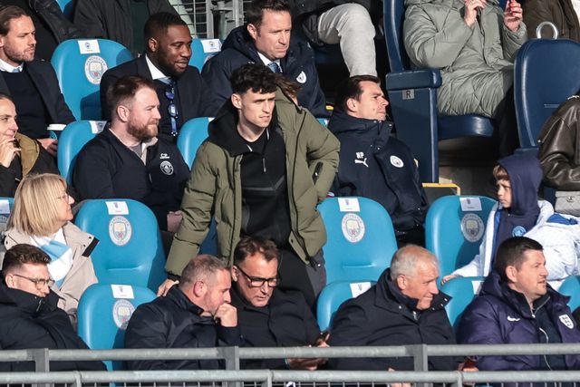 Phil Foden is in attendance during the FA Youth Cup Final match Manchester City U18 vs Manchester United U18 at Joie Stadium, Manchester, United Kingdom on 14 May 2026

(Photo by Mark Cosgrove/News Images)