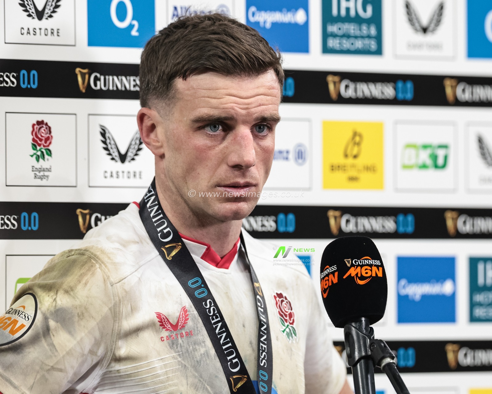 George Ford of England and man of the match speaks in a post match interview during the Guinness Six Nations 2026 match England vs Wales at Allianz Stadium, Twickenham, United Kingdom on 07 February 2026

(Photo by Mark Cosgrove/News Images)