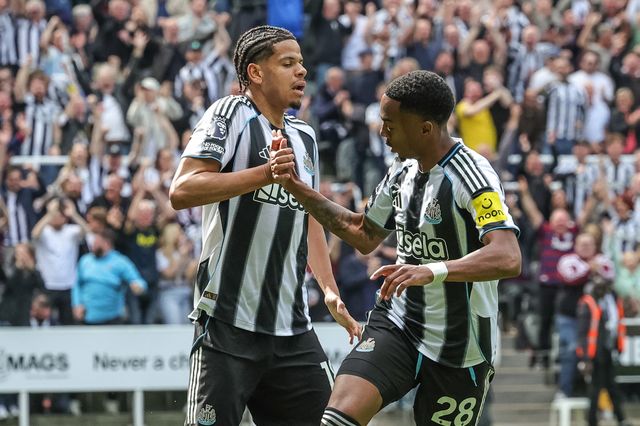 William Osula of Newcastle United celebrates his goal to make it 1-0 during the Premier League match Newcastle Untied vs Brighton & Hove Albion at St. James's Park, Newcastle, United Kingdom on 02 May 2026

(Photo by Mark Cosgrove/News Images)
