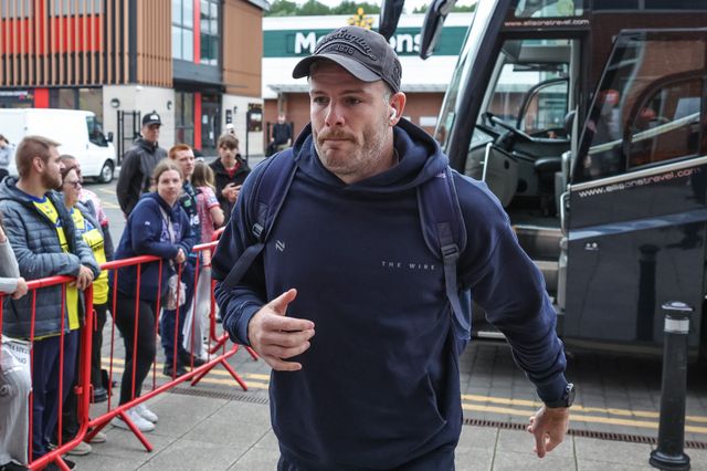 Lachlan Fitzgibbon of Warrington Wolves arrives during the Betfred Super League Round 20 Leigh Leopards vs Warrington Wolves at Leigh Sports Village, Leigh, United Kingdom, 1st August 2025

(Photo by Mark Cosgrove/News Images)