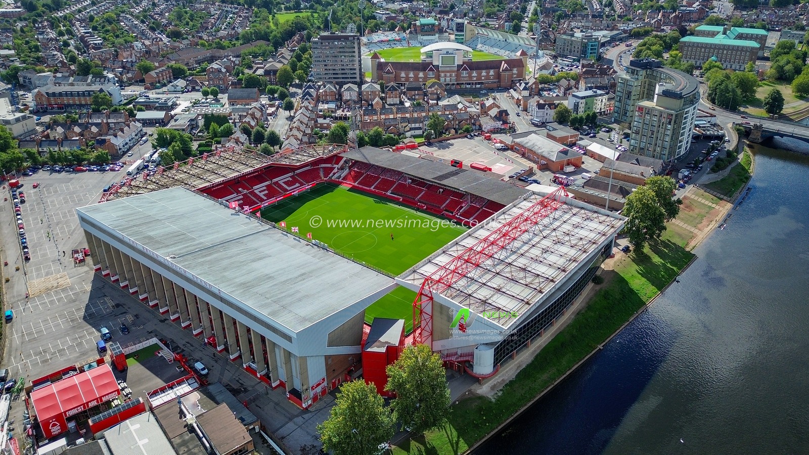A general view of the stadium from the sky during the Premier League match Nottingham Forest vs Tottenham Hotspur at City Ground, Nottingham, United Kingdom on 05 September 2026

(Photo by Maynard Manyowa/News Images)