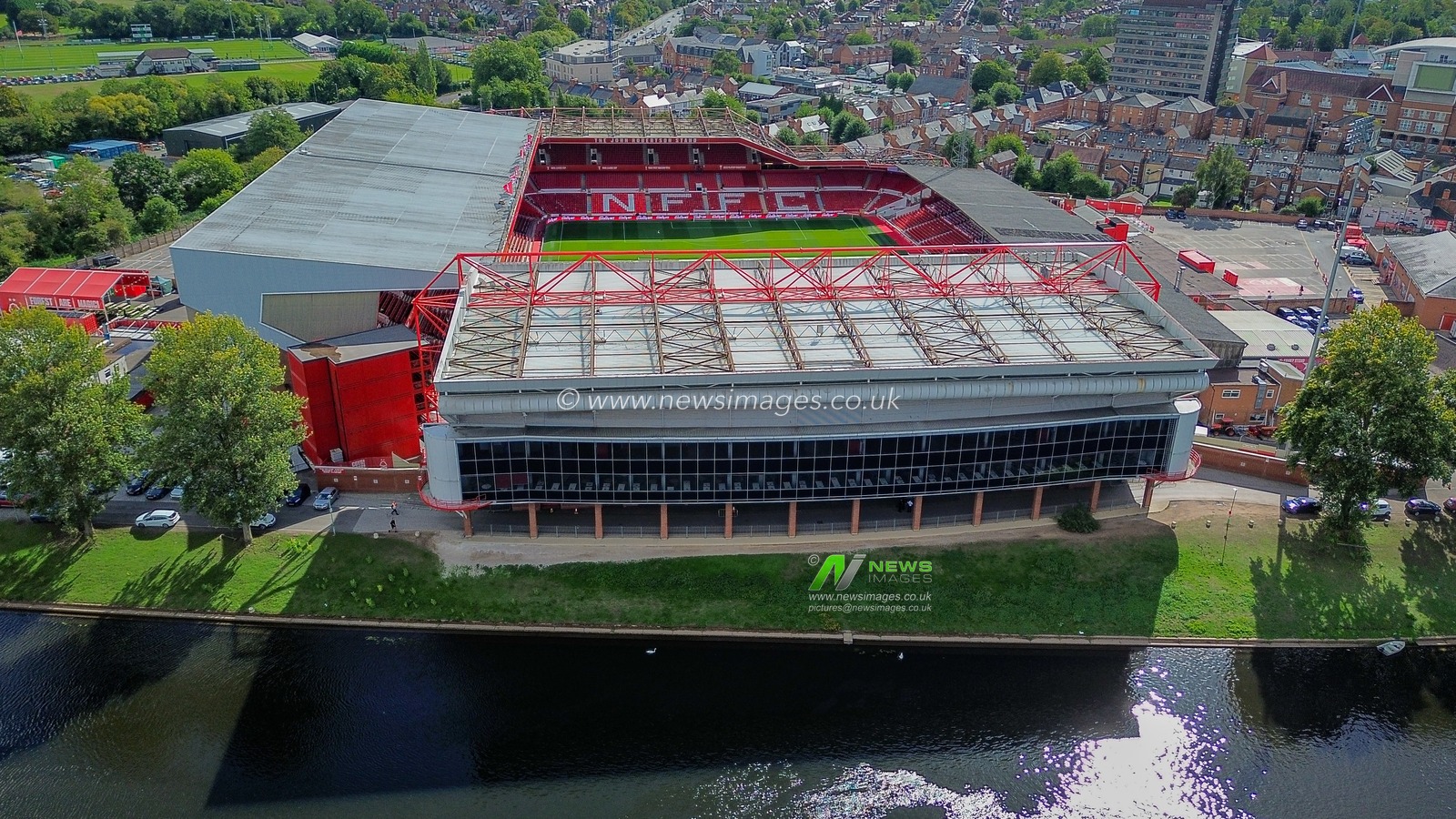 A general view of the stadium from the sky during the Premier League match Nottingham Forest vs Tottenham Hotspur at City Ground, Nottingham, United Kingdom on 05 September 2026

(Photo by Maynard Manyowa/News Images)