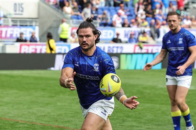 James Bentley of Warrington Wolves in the pre-game warm up during the Betfred Super League Magic Weekend match Leigh Leopards vs Warrington Wolves at Hill Dickinson Stadium, Liverpool, United Kingdom on 04 July 2026

(Photo by Mark Cosgrove/News Images)