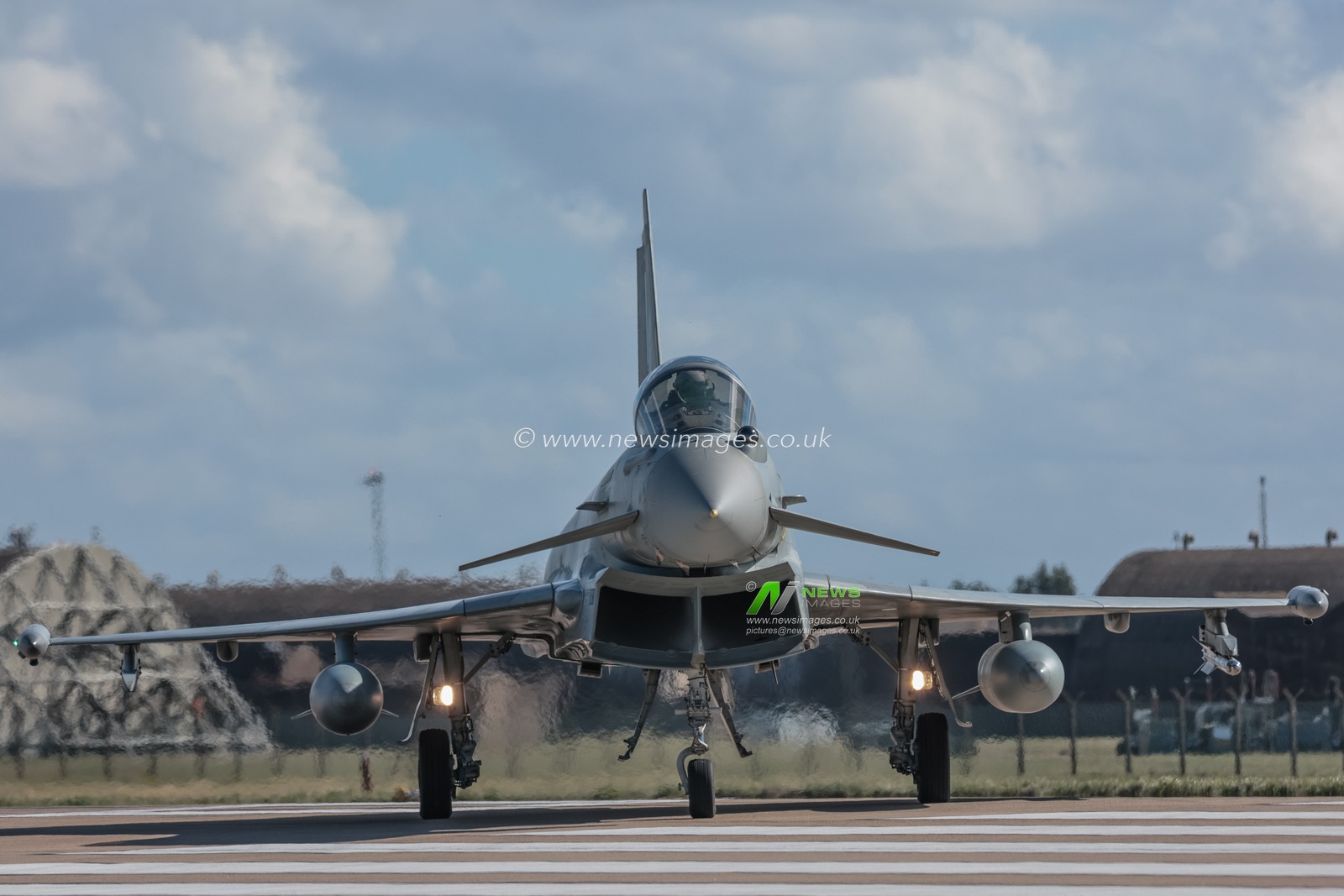 An Italian Air Force Eurofighter Typhoon FGR Mk4 taxies back to the pan during a flight training day at RAF Coningsby, Coningsby, United Kingdom, 22nd September 2025

(Photo by Mark Cosgrove/News Images)