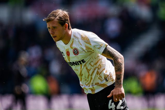 Sydie Peck of Sheffield United in the pregame warmup session  during the Sky Bet Championship match Derby County vs Sheffield United at Pride Park Stadium, Derby, United Kingdom on 02 May 2026

(Photo by Maynard Manyowa/News Images)